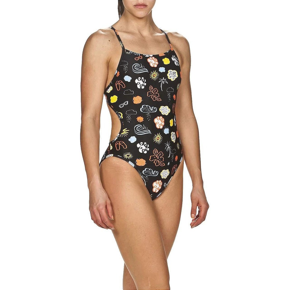 Arena Tropical Storm Reversible One Piece Swimsuit 30 NWT Racing Training Swim